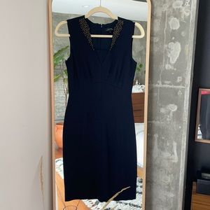 Tahari Professional Navy Blue Pencil Dress